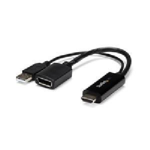 StarTech.com HDMI to DisplayPort Adapter - 4K 30Hz - 3840 x 2160 pixels - 1080p - 720p - 120 Hz - Black - MegaChips - STDP2600 - Active video converter